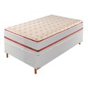 Ver imagem 1 de Cama Box Solteiro com Colchão de Molas Ensacadas 32x88x188cm e Base Mônaco Branco/Rustico/Bordo Paro