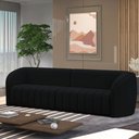 Ver imagem 1 de Sofá Decorativo Sala de Estar 252cm Adam 3 Lugares Veludo Preto G45 - Gran Belo Sofá Adam