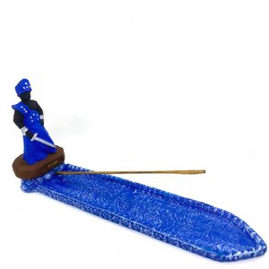 Incensário Régua Orixá em Resina 24 Cm - Escolha a Cor:ogum Azul