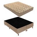 Ver imagem 1 de Cama Box Queen com Colchão D33 Unique Duoface 25x158x198cm e Base Júlia Bege/Rustico Paropas By Ecos