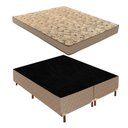 Ver imagem 1 de Cama Box Queen com Colchão D33 Unique Duoface 14x158x198cm e Base Júlia Bege/Rustico Paropas By Ecos