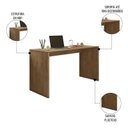Ver imagem 3 de Mesa Home Office 127cm Escrivaninha Estudos Aparador Freijó