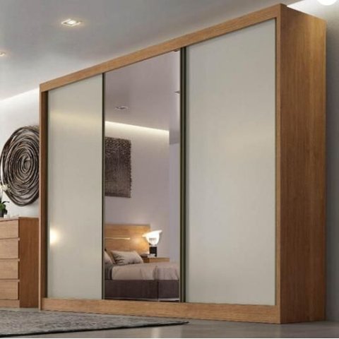 Guarda Roupa Diamond 6 Gavetas com Espelho - Novo Horizonte