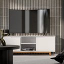 Ver imagem 3 de Rack Bancada Multiuso 1,39m P/ Tv até 55" Pés de Madeira Flow