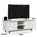Ver imagem 2 de Rack Bancada Multiuso 1,39m P/ Tv até 55" Pés de Madeira Flow