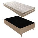 Ver imagem 1 de Cama Box Solteiro com Colchão D33 Unique Plus Duoface 14x88x188cm e Base Florença Bege/Rustico Parop