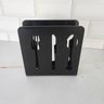 Porta Guardanapo Preto Acrílico Decorativo Talheres de Mesa 14cm Gourmet Zarg - 5