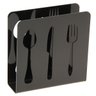 Porta Guardanapo Preto Acrílico Decorativo Talheres de Mesa 14cm Gourmet Zarg - 3