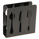 Ver imagem 3 de Porta Guardanapo Preto Acrílico Decorativo Talheres de Mesa 14cm Gourmet Zarg