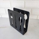 Ver imagem 6 de Porta Guardanapo Preto Acrílico Decorativo Talheres de Mesa 14cm Gourmet Zarg