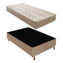 Ver imagem 1 de Cama Box Solteiro com Colchão D28 Unique Anatômico 25x88x188cm e Base Florença Bege/Rustico Paropas
