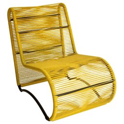 Poltrona para Área Externa Portugal em Alumínio e Cordão Amarelo - 1