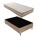 Ver imagem 1 de Cama Box Solteiro com Colchão D33 Quality Plus Duoface 20x88x188cm e Base Florença Bege/Rustico Paro