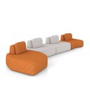 Ver imagem 2 de Sofá 4 Lugares Orgânico com Chaise e 3 Módulos Berlim bouclê Caramelo/cinza Claro K01 - D’Rossi
