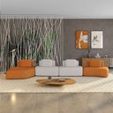 Ver imagem 1 de Sofá 4 Lugares Orgânico com Chaise e 3 Módulos Berlim bouclê Caramelo/cinza Claro K01 - D’Rossi