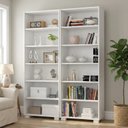 Ver imagem 1 de Kit 2 Estantes Organizadoras para Livros 5 Prateleiras Branca Office 121 x 188cm