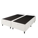 Ver imagem 1 de Base de Cama Box com Baú Queen ou King com 6 Pezinhos 2 Puxadores Frontais - Branco - Queen Corino