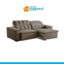 Ver imagem 5 de Sofá Retrátil Reclinável 6 Lugares 290cm com Pillow Veludo Bege Alasca Megasul