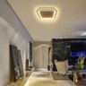 Lustre Plafon Led 32w Telaio 40x40 Quadrado Preto 3000k Bivolt - 3