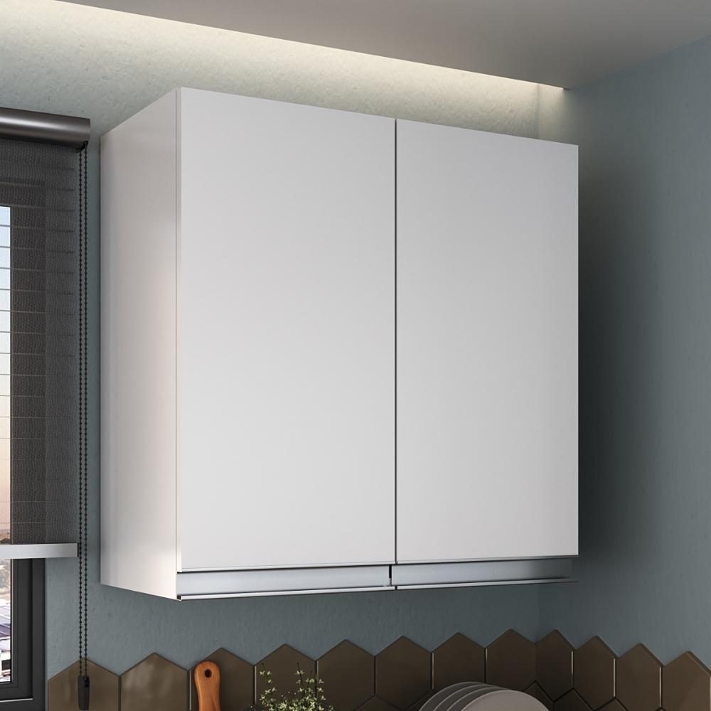 Armário Aéreo Multiuso 60cm 2 Portas 100% Mdf Cor:branco - 5