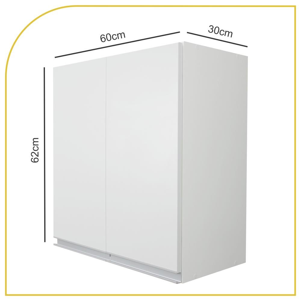 Armário Aéreo Multiuso 60cm 2 Portas 100% Mdf Cor:branco - 2