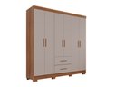 Ver imagem 1 de Guarda-roupa Casal 6 Portas 2 Gavetas Estrela Premium Salleto Cinamomo/off White
