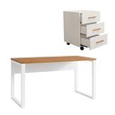 Ver imagem 2 de Mesa Escritório Escrivaninha Industrial 140cm x 60cm com Gaveteiro 03 Gavetas 100% MDF F5 Office