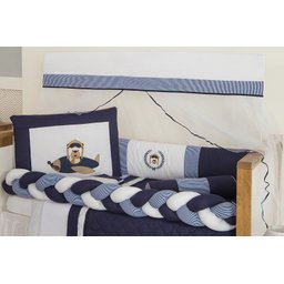 Kit de Berço Trança Urso Aviador 10pçs Menino Azul Marinho - 2