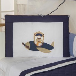 Kit de Berço Trança Urso Aviador 10pçs Menino Azul Marinho - 3