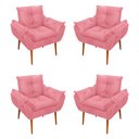 Ver imagem 1 de Kit 04 Cadeiras Poltronas de Luxo Opala Sala, Quarto Cor:rosa