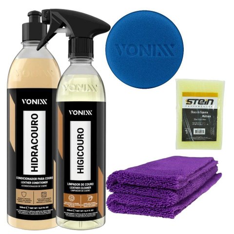 Kit para Limpar e Hidratar Banco de Couro Automotivo Vonixx