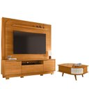 Ver imagem 1 de Estante Home Theater Nilo com Pés Cinamomo com Mesa de Centro Indianápolis Cinamomo Off White - Made