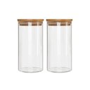 Ver imagem 1 de Kit 2 Potes Borossilicato Hermético Tampa Bambu 600ml Class