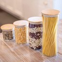 Ver imagem 6 de Kit 2 Potes Borossilicato Hermético Tampa Bambu 600ml Class