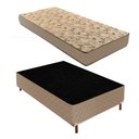 Ver imagem 1 de Cama Box Solteiro com Colchão D33 Unique Duoface 18x88x188cm e Base Florença Bege/Rustico Paropas By
