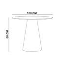 Ver imagem 4 de Mesa de Jantar 4 Lugares Redonda 100cm Base Cone Tampo MDF com Vidro Erimon N01 Ypê Off White - Lyam