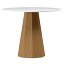 Ver imagem 6 de Mesa de Jantar 4 Lugares Redonda 100cm Base Cone Tampo MDF com Vidro Erimon N01 Ypê Off White - Lyam