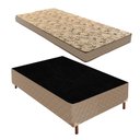 Ver imagem 1 de Cama Box Solteiro com Colchão D33 Unique Duoface 14x88x188cm e Base Florença Bege/Rustico Paropas By