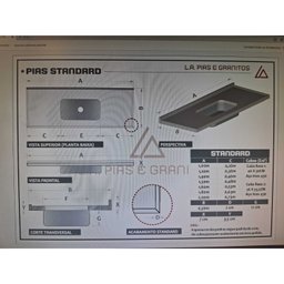 Pia de Cozinha Granito  200 cm São Gabriel Standard Cuba Simples L.A. Pias e Granitos - 2