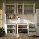 Ver imagem 2 de Cozinha Planejada 4 Peças 2 Aéreos 2 Balcões sem Tampo Marselha CabeCasa MadeiraOriginals Branco