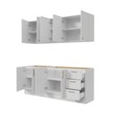 Ver imagem 7 de Cozinha Planejada 4 Peças 2 Aéreos 2 Balcões sem Tampo Marselha CabeCasa MadeiraOriginals Branco