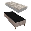 Ver imagem 1 de Cama Box Solteiro com Colchão D45 Unique Duoface 20x88x188cm e Base Galaxy Prata/Rustico Paropas By