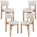 Ver imagem 1 de Kit 04 Cadeiras para Sala de Jantar Cozinha Living Estofada Dara L02 Linho Cru - Lyam Decor