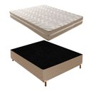 Ver imagem 1 de Cama Box Casal com Colchão D33 Quality Duoface 26x138x188cm e Base Florença Bege/Rustico Paropas By Ecosono