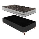 Ver imagem 1 de Cama Box Solteiro com Colchão D33 Unique Plus Duoface 25x88x188cm e Base Íris Preto/Elegancy Paropas