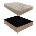 Ver imagem 1 de Cama Box Casal com Colchão D28 Unique Anatômico 25x138x188cm e Base Florença Bege/Rustico Paropas By Ecosono