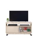 Ver imagem 1 de Rack Artur para Tv 50 Polegadas com Rodízios Calacata e Off White - Madetec