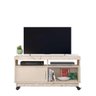 Rack Artur para Tv 50 Polegadas com Rodízios Calacata e Off White - Madetec - 1