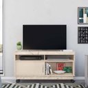 Ver imagem 3 de Rack Artur para Tv 50 Polegadas com Rodízios Calacata e Off White - Madetec