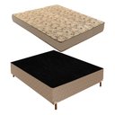 Ver imagem 1 de Cama Box Casal com Colchão D33 Unique Duoface 20x138x188cm e Base Florença Bege/Rustico Paropas By Ecosono